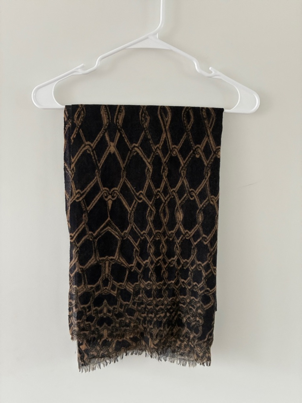 Marshalls Black and Brown Patterned Lightweight Scarf